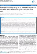 Cover page: Cell-specific occupancy of an extended repertoire of CREM and CREB binding loci in male germ cells