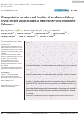 Cover page: Changes to the structure and function of an albacore fishery reveal shifting social‐ecological realities for Pacific Northwest fishermen