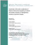 Cover page: Acceleration of the matrix multiplication of Radiance three phase daylighting simulations with parallel computing on heterogeneous hardware of personal computer