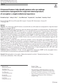 Cover page: Ultrasound features help identify patients who can undergo noninvasive management for suspected retained products of conception: a single institutional experience.