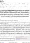 Cover page: A Novel Histone Deacetylase Complex in the Control of Transcription and Genome Stability