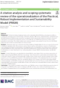 Cover page: A citation analysis and scoping systematic review of the operationalization of the Practical, Robust Implementation and Sustainability Model (PRISM)