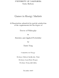 Cover page: Games in Energy Markets