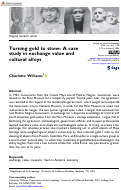 Cover page of Turning gold to stone: A case study in exchange value and cultural alloys