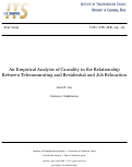 Cover page: An Empirical Analysis of Causality in the Relationship Between Telecommuting and Residential and Job Relocation