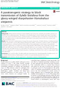 Cover page: A paratransgenic strategy to block transmission of Xylella fastidiosa from the glassy-winged sharpshooter Homalodisca vitripennis