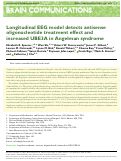 Cover page: Longitudinal EEG model detects antisense oligonucleotide treatment effect and increased UBE3A in Angelman syndrome.