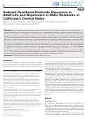 Cover page: Ambient Pyrethroid Pesticide Exposures in Adult Life and Depression in Older Residents of California’s Central Valley