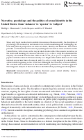 Cover page: Narrative, psychology and the politics of sexual identity in the United States: from ‘sickness’ to ‘species’ to ‘subject’