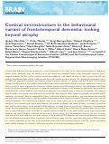 Cover page: Cortical microstructure in the behavioural variant of frontotemporal dementia: looking beyond atrophy