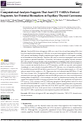 Cover page of Computational Analysis Suggests That AsnGTT 3-tRNA-Derived Fragments Are Potential Biomarkers in Papillary Thyroid Carcinoma.