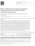 Cover page: Effects of imputation on correlation: implications for analysis of mass spectrometry data from multiple biological matrices.
