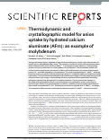 Cover page: Thermodynamic and crystallographic model for anion uptake by hydrated calcium aluminate (AFm): an example of molybdenum