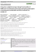 Cover page: Using time‐weighted average change from baseline of SARS‐CoV‐2 viral load to assess impact of hydroxychloroquine as postexposure prophylaxis and early treatment for COVID‐19