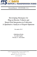 Cover page: Developing Strategies for Plug-in Electric Vehicle and Smart Grid Integration in California: A Qualitative Analysis of Expert Opinions