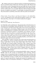 Cover page: Clinical Labor: Tissue Donors and Research Subjects in the Global Bioeconomy . By Melinda Cooper and Catherine Waldby. Durham, N.C.: Duke University Press, 2014. Pp. ix+279. $89.95 (cloth); $24.95 (paper).