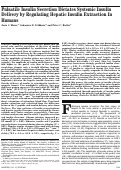 Cover page: Pulsatile insulin secretion dictates systemic insulin delivery by regulating hepatic insulin extraction in humans