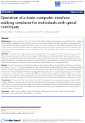Cover page: Operation of a brain-computer interface walking simulator for individuals with spinal cord injury