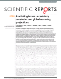 Cover page: Predicting future uncertainty constraints on global warming projections
