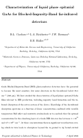 Cover page: Characterization of liquid phase epitaxial GaAs for blocked-impurity-band far-infrared 
detectors