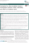 Cover page: Coenzyme Q10 dose-escalation study in hemodialysis patients: safety, tolerability, and effect on oxidative stress