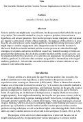 Cover page: The Scientific Method and the Creative Process: Implications for the K-6 Classroom