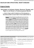 Cover page: Association of ischemic stroke, hormone therapy, and right to left shunt in postmenopausal women