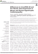 Cover page: Differences in microRNA-29 and Pro-fibrotic Gene Expression in Mouse and Human Hypertrophic Cardiomyopathy.