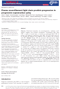 Cover page: Plasma neurofilament light chain predicts progression in progressive supranuclear palsy