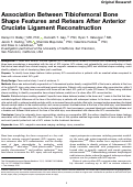 Cover page: Association Between Tibiofemoral Bone Shape Features and Retears After Anterior Cruciate Ligament Reconstruction.