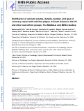 Cover page: Distribution of calcium volume, density, number, and type of coronary vessel with calcified plaque in South Asians in the US and other race/ethnic groups: The MASALA and MESA studies