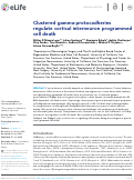 Cover page: Clustered gamma-protocadherins regulate cortical interneuron programmed cell death