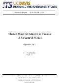 Cover page: Ethanol Plant Investment in Canada: A Structural Model