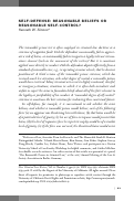 Cover page: Self-Defense: Reasonable Beliefs or Reasonable Self-Control?