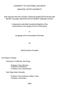 Cover page: Verb argument structure deficits in Spanish-speaking preschoolers with specific language impairment who are English language learners