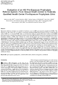 Cover page: Evaluation of an HIV Pre-Exposure Prophylaxis Referral System: From Sexual Health Center to Federally Qualified Health Center Pre-Exposure Prophylaxis Clinic