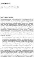 Cover page: Gyorgy Ligeti's Cultural Identities Introduction