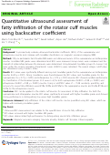 Cover page: Quantitative ultrasound assessment of fatty infiltration of the rotator cuff muscles using backscatter coefficient.