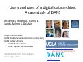Cover page: Users and uses of a digital data archive: A case study of DANS