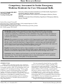 Cover page: Competency Assessment in Senior Emergency Medicine Residents for Core Ultrasound Skills