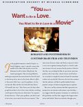 Cover page: "You Don't Want to Be in Love... You Want to Be in Love in a Movie": Romance and Postfeminism in Contemporary Film and Television