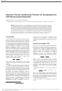 Cover page: Improved Thermal Conductivity Function for Unsaturated Soil with Physics-based Parameters
