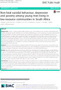 Cover page: Non-fatal suicidal behaviour, depression and poverty among young men living in low-resource communities in South Africa