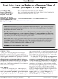 Cover page: Renal Artery Aneurysm Rupture as a Dangerous Mimic of Ovarian Cyst Rupture: A Case Report