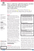 Cover page: Phase 3, multicentre, randomised, placebo-controlled study evaluating the efficacy and safety of ustekinumab in patients with systemic lupus erythematosus