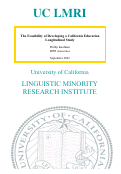 Cover page of The Feasibility of Developing a California Education Longitudinal Study