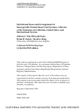 Cover page: Institutional Issues and Arrangements in Interoperable Transit Smart Card Systems: A Review of the Literature on California, United States, and International Systems