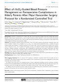 Cover page: Effect of rScO2-Guided Blood Pressure Management on Postoperative Complications in Elderly Patients After Major Noncardiac Surgery: Protocol for a Randomized Controlled Trial