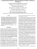 Cover page: A Cognitive-Pharmacokinetic Computational Model of the Effect of Toluene onPerformance