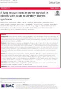 Cover page: A lung rescue team improves survival in obesity with acute respiratory distress syndrome